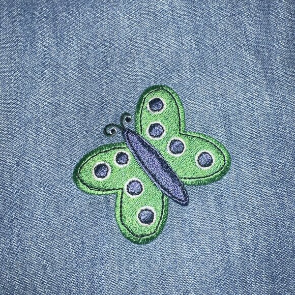 MILI DESIGNS DENIM BUTTON DOWN SHIRT TOP SIZE 1X STITCHED Bees Bugs,, - Picture 4 of 16